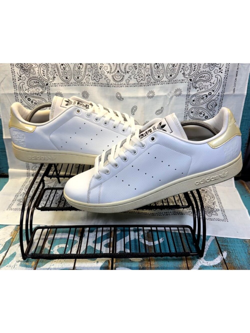 RARE VTG Adidas Originals 07 Stan Smith End TO End White Bone Shoe 017398 Men 13